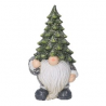Gnomo resina LED albero oro 11x10h21 cm decorazione natalizia