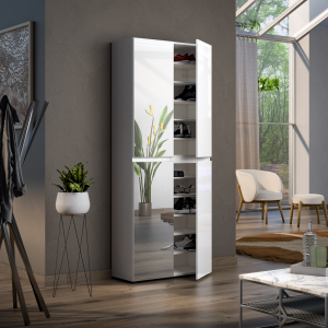 KIMBORA Scarpiera Lunga A 4 Ripiani – Capacità 30 Paia – Organizer Impilabile Per Armadio E Camera Da Letto (Bronzo)