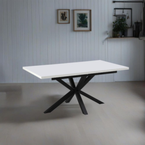 Tavolo rettangolare allungabile Rob bianco gambe nere