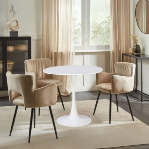 Tavolino Derek bianco opaco 120x73 cm fisso moderno e robusto