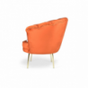 Poltrona Orel velluto arancio comfort e stile classico moderno