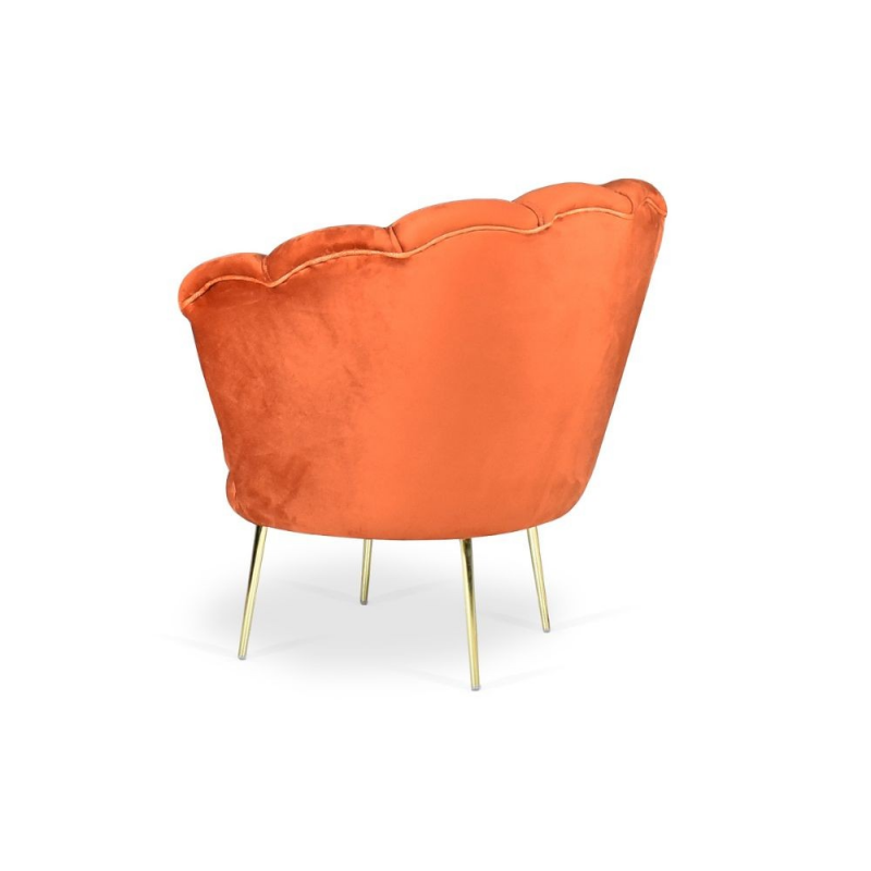 Poltrona Orel velluto arancio comfort e stile classico moderno