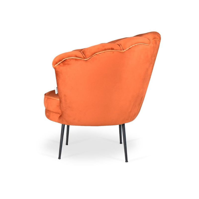 Poltrona Orel velluto arancio comfort e stile classico moderno