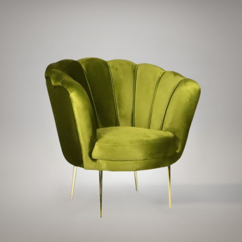 Poltrona Orel velluto verde acido classica elegante casa