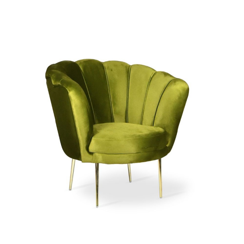 Poltrona Orel velluto verde acido classica elegante casa