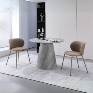 Tavolo tondo Ben cemento 100x100x75,5 cm moderno e robusto