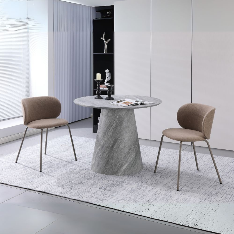 Tavolo tondo Ben cemento 100x100x75,5 cm moderno e robusto