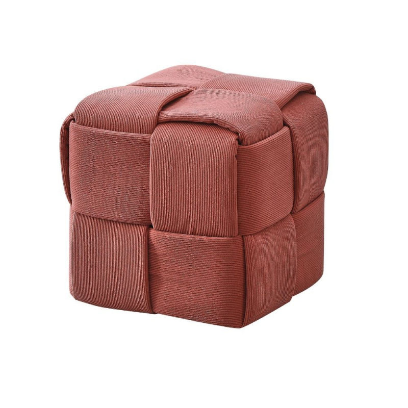 Pouf Den quadrato intrecciato mattone pratico e moderno