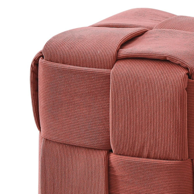 Pouf Den quadrato intrecciato mattone pratico e moderno