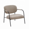 Set 2 poltrone Nat metallo nero tessuto teddy tortora moderne