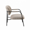 Set 2 poltrone Nat metallo nero tessuto teddy tortora moderne