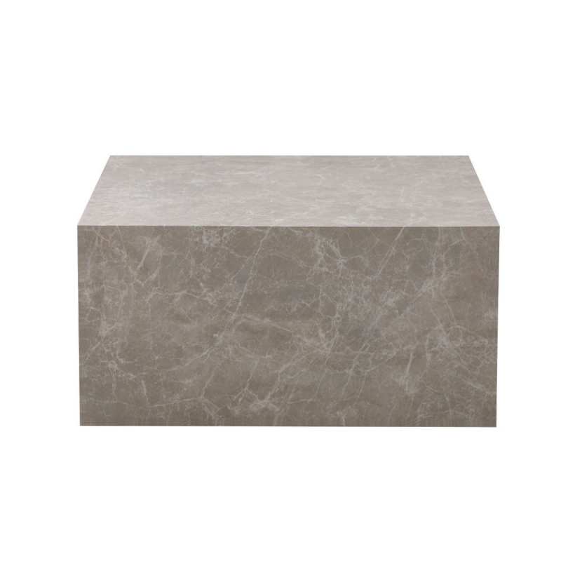 Tavolino da salotto Lola effetto marmo beige 80x80x40 cm moderno