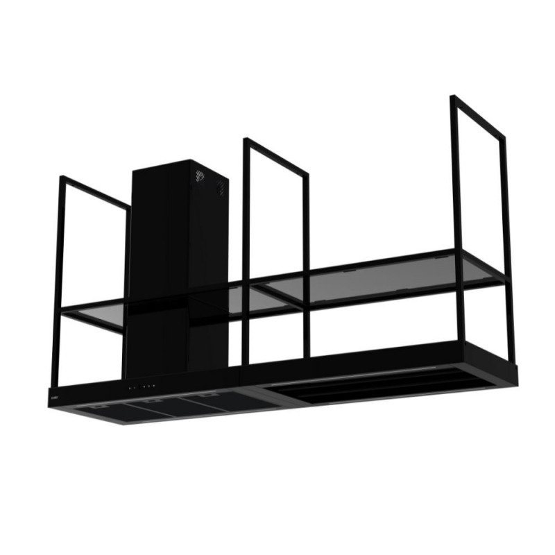 Cappa isola Samet Eros 180 nera opaca 180 cm design moderno