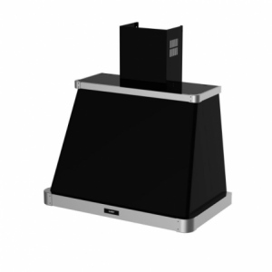 Cappa da parete Era 90 nera cornice inox Samet design moderno