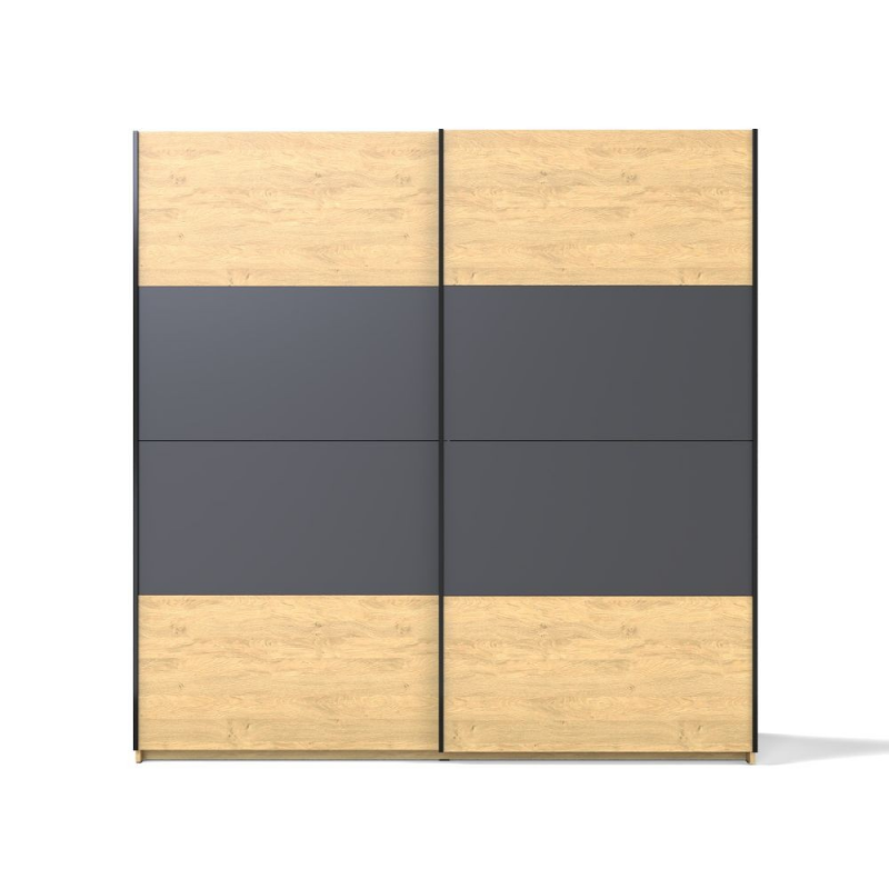 Armadio Loft 2 ante scorrevoli rovere Sonoma antracite moderno