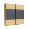 Armadio Loft 2 ante scorrevoli rovere Sonoma antracite moderno