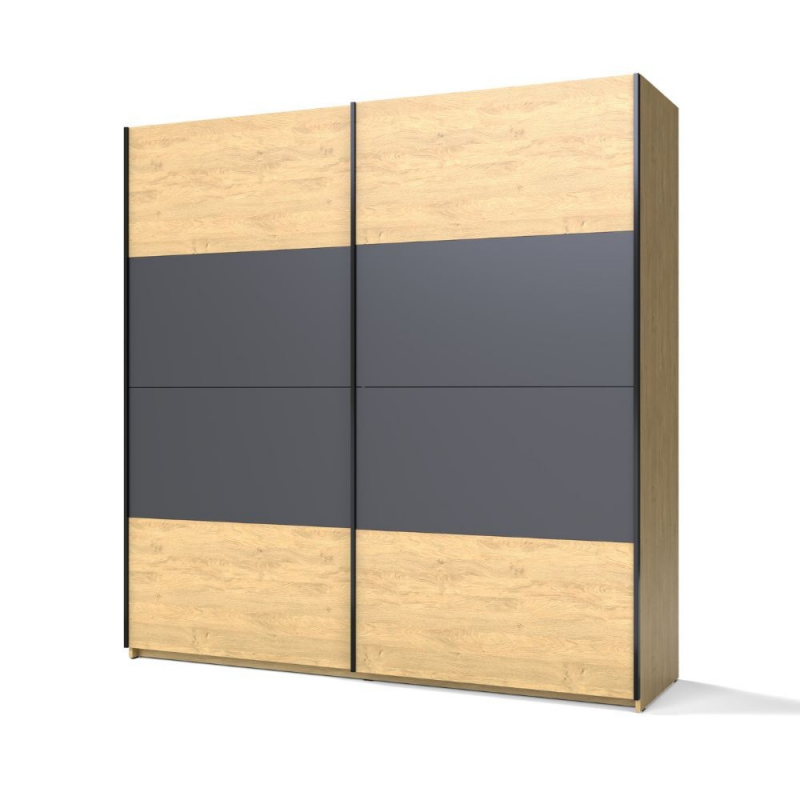 Armadio Loft 2 ante scorrevoli rovere Sonoma antracite moderno