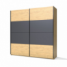 Armadio Loft 2 ante scorrevoli rovere Sonoma antracite moderno