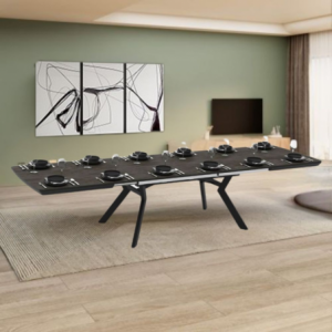 Tavolo allungabile Robat effetto marmo ardesia opaco 160x100