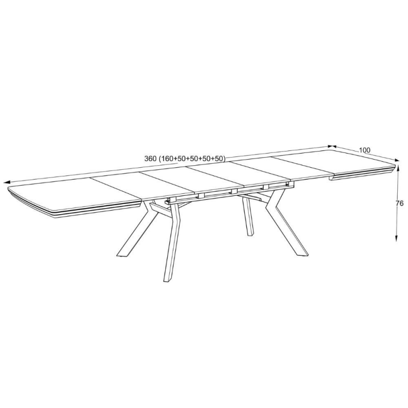 Tavolo allungabile Robat effetto marmo ardesia opaco 160x100