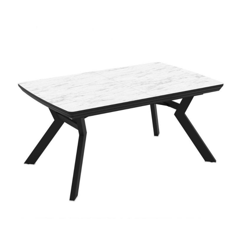 Tavolo allungabile Robat effetto marmo bianco opaco 160x100