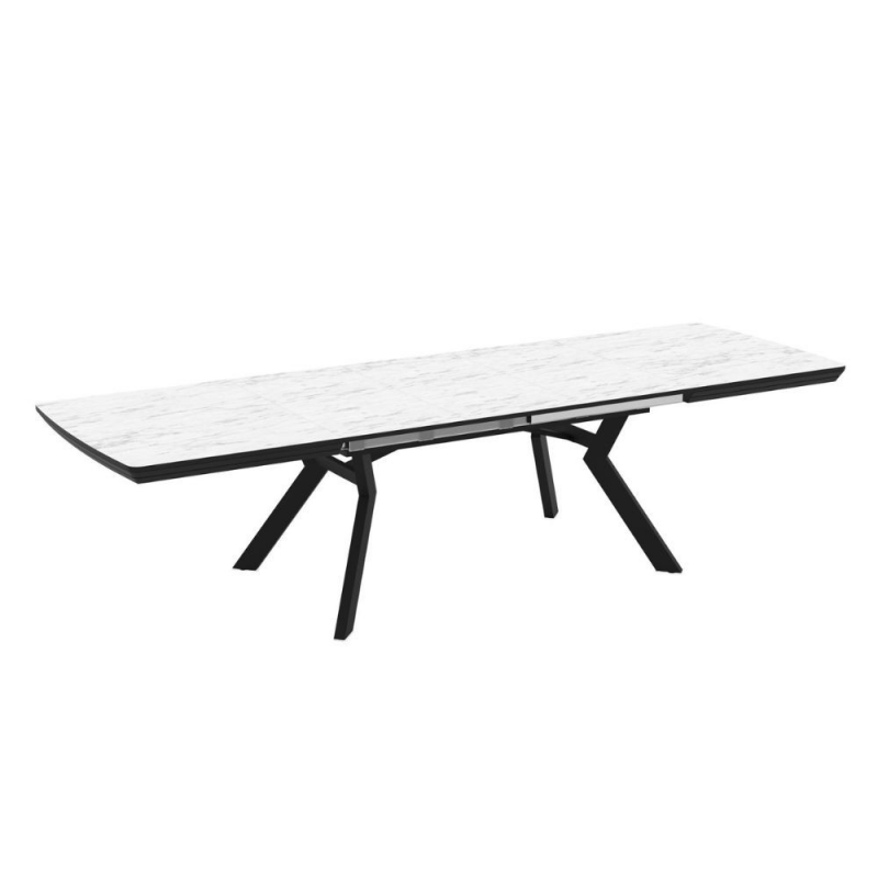 Tavolo allungabile Robat effetto marmo bianco opaco 160x100
