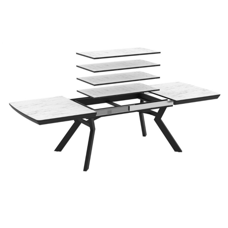Tavolo allungabile Robat effetto marmo bianco opaco 160x100