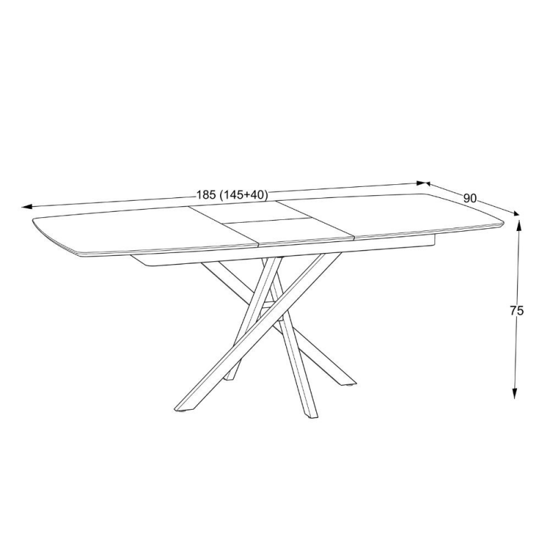 Tavolo allungabile Filis effetto marmo arabesque nero lucido