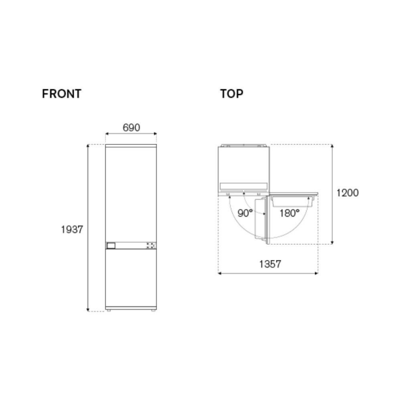 Frigorifero Bertazzoni incasso 70 cm 341 lt No Frost bianco