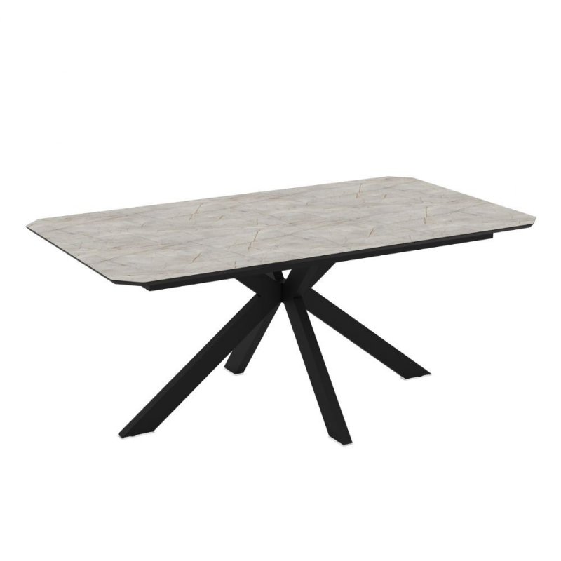 Tavolo allungabile Opera effetto marmo lagina opaco e metallo