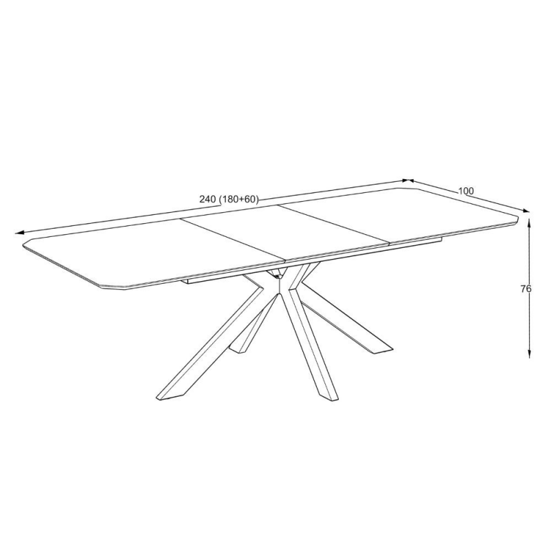 Tavolo allungabile Opera effetto marmo lagina opaco e metallo