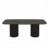 Tavolo fisso Oslo con piano in larice grigio e struttura in legno nero