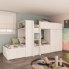 Letto a castello 1277 reversibile bianco con armadio e cassetti