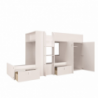 Letto a castello 1277 reversibile bianco con armadio e cassetti