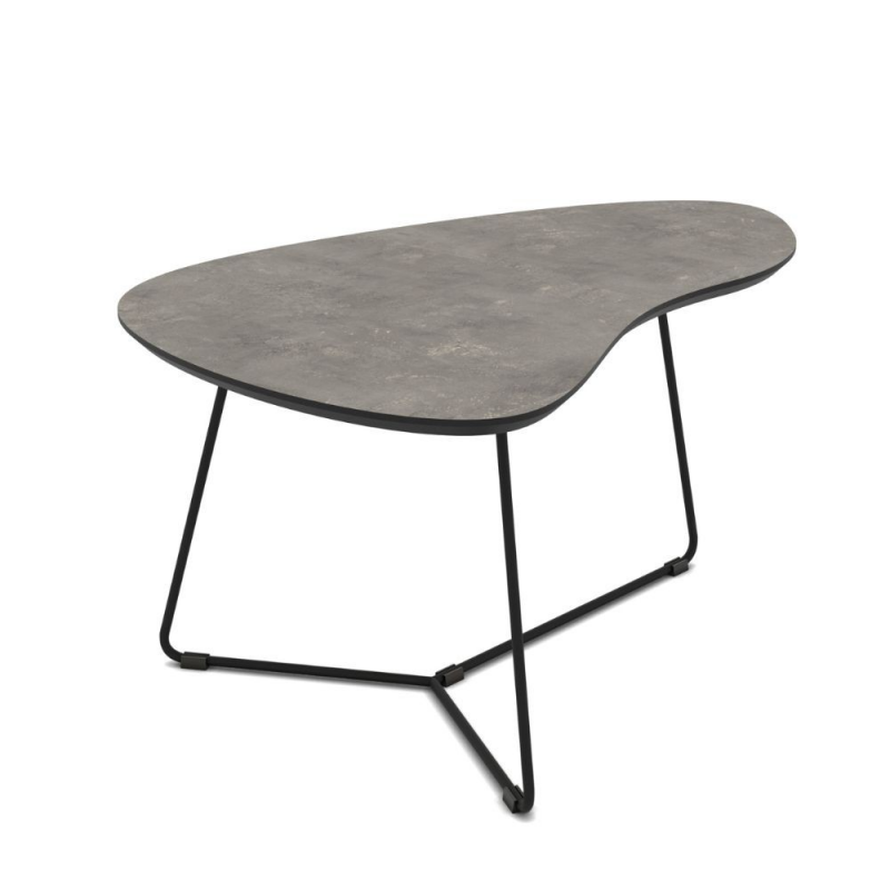 Tavolino da salotto Tussey cemento e metallo nero moderno 80x80x40