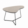 Tavolino Tussey piano cashmere e metallo nero per salotto moderno