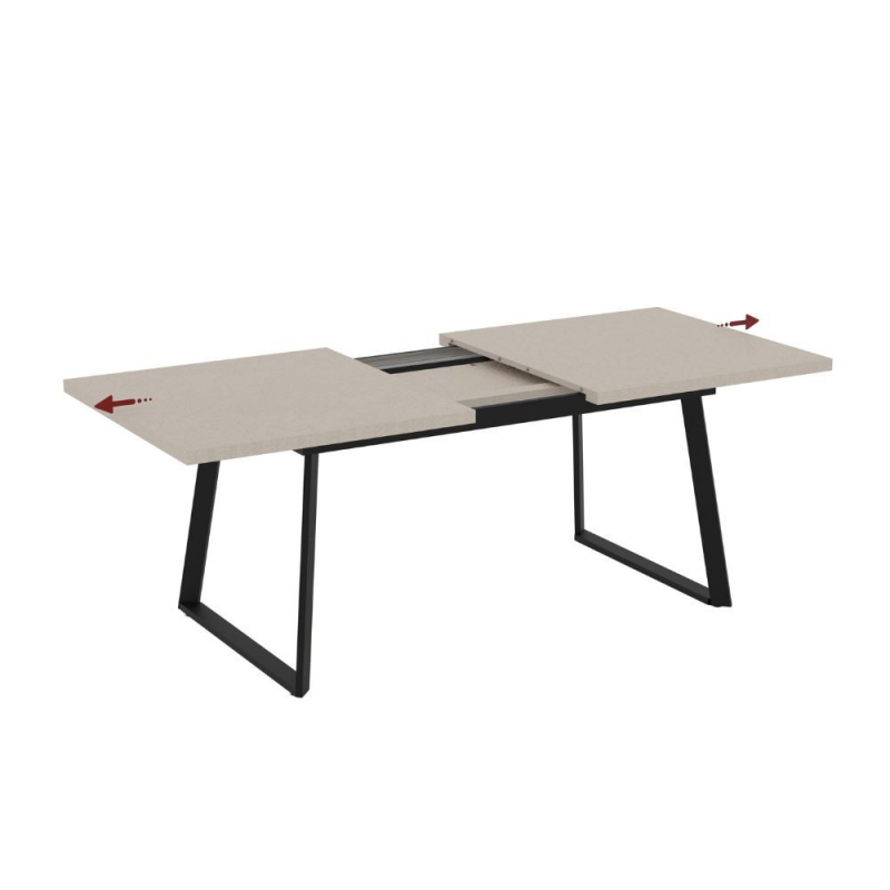 Tavolo allungabile Lavinya cashmere gambe metallo nero moderno