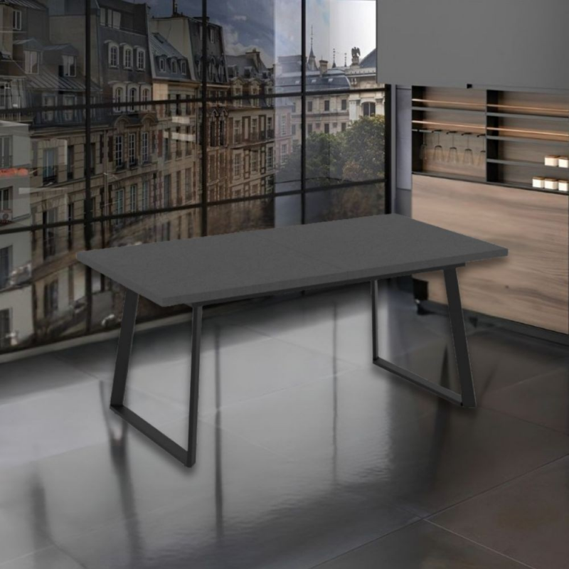 Tavolo allungabile Lavinya ossido gambe metallo nero moderno