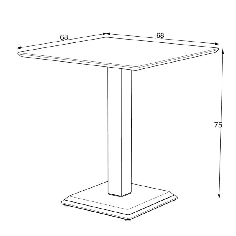 Tavolo quadrato Carvel ossido 68x68x75 cm fisso moderno