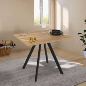 Tavolo fisso Lucas rovere e metallo nero design moderno