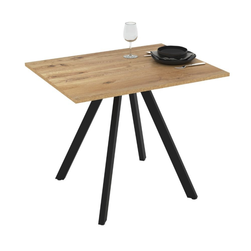 Tavolo fisso Lucas rovere e metallo nero design moderno