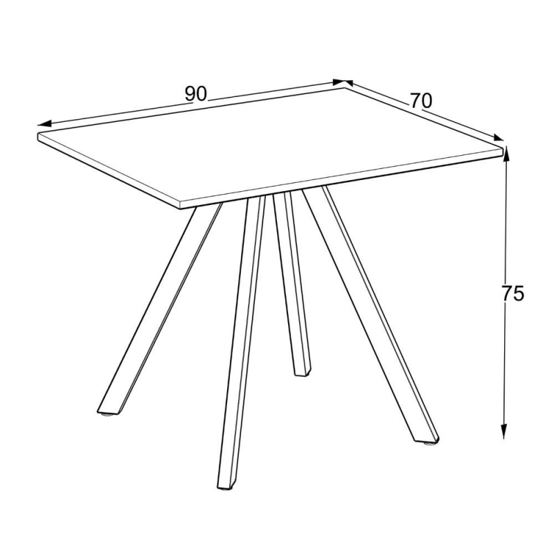 Tavolo fisso Lucas rovere e metallo nero design moderno