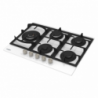 Piano cottura Samet Dafne 70 a gas 5 fuochi vetro bianco 70 cm