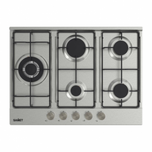 Piano cottura Ercole 2 a gas 5 fuochi 70 cm acciaio inox