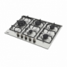 Piano cottura Ercole 2 a gas 5 fuochi 70 cm acciaio inox