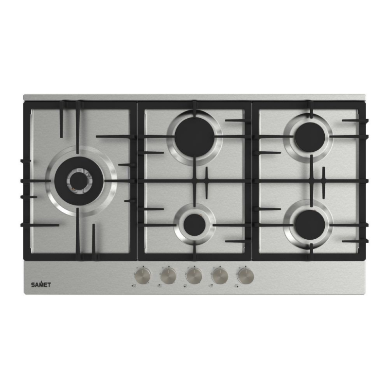 Piano cottura Samet Nettuno a gas 5 fuochi 90 cm acciaio inox