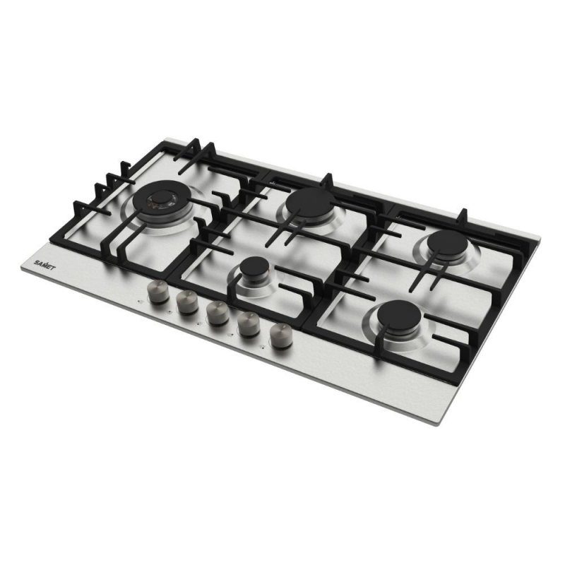 Piano cottura Samet Nettuno a gas 5 fuochi 90 cm acciaio inox