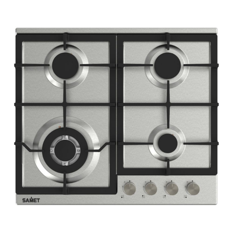 Piano cottura Samet Sansone a gas 4 fuochi 60 cm acciaio inox