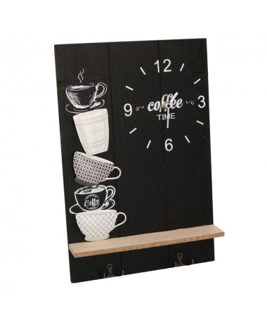 Zoom Orologio legno nero coffee con mensola