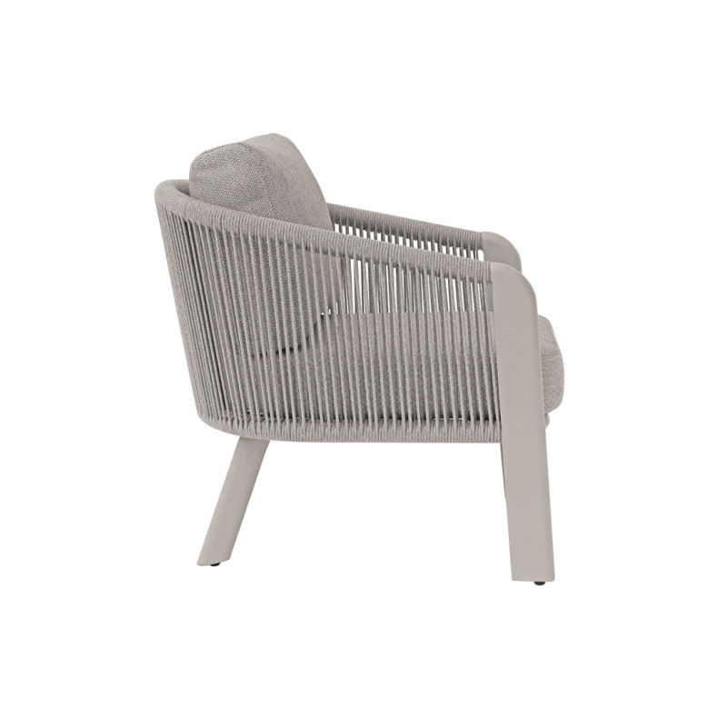 Salotto Santa Cruz Alluminio Creta E Corda Tavolino Tondo Alluminio Moia